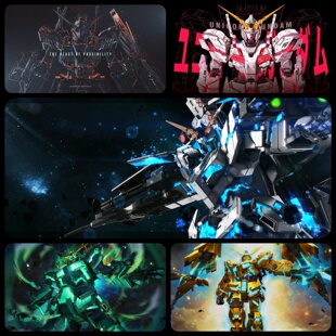 高达UC独角兽报丧女妖超大鼠标垫电竞键盘专用桌垫超厚锁边防滑