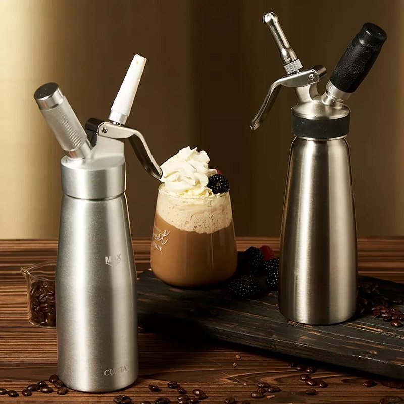 curta奶油枪烘焙咖啡奶茶气瓶304不锈钢套装铝合金奶油瓶500ml