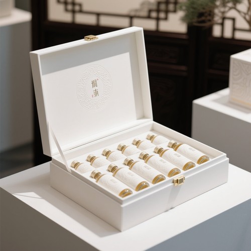 定制高档冻干粉翻盖礼品盒定制白卡纸彩盒包装定做精华液化妆品盒