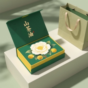 山茶油包装盒油茶籽油高档礼盒野生山茶油手提袋纸盒现货包装设计