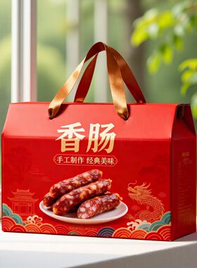 四川特产腊肉包装盒熟食香肠年货礼品盒卤味腊肠空盒现货包邮