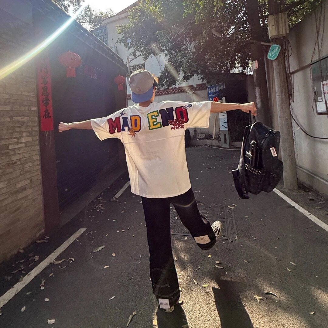 美式高街彩色字母毛巾刺绣短袖T恤男女夏季潮牌重磅纯棉情侣上衣