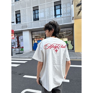 国潮牌北极星刺绣短袖 美式 高街设计感宽松情侣款 上衣 T恤男女夏季