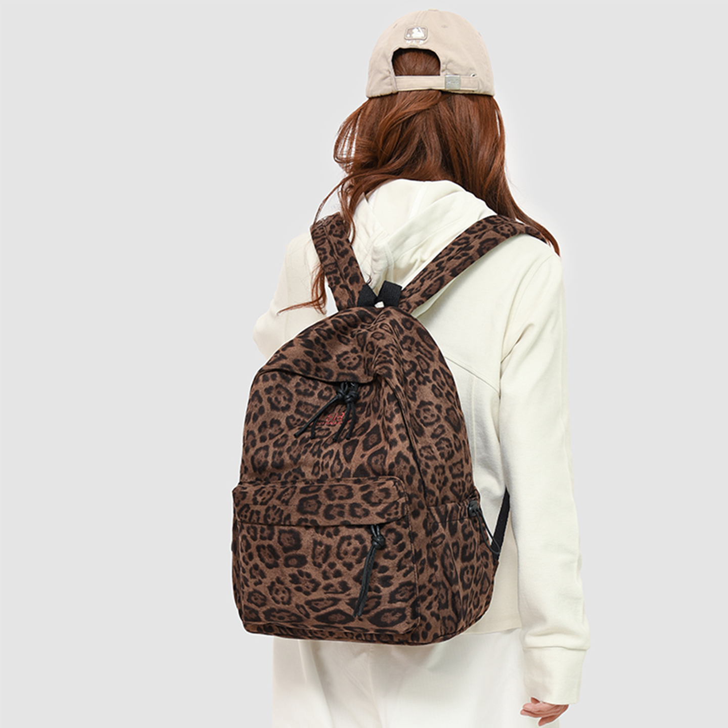 美拉德复古豹纹双肩包包女新款潮时尚高颜值学院风背包卡通书包