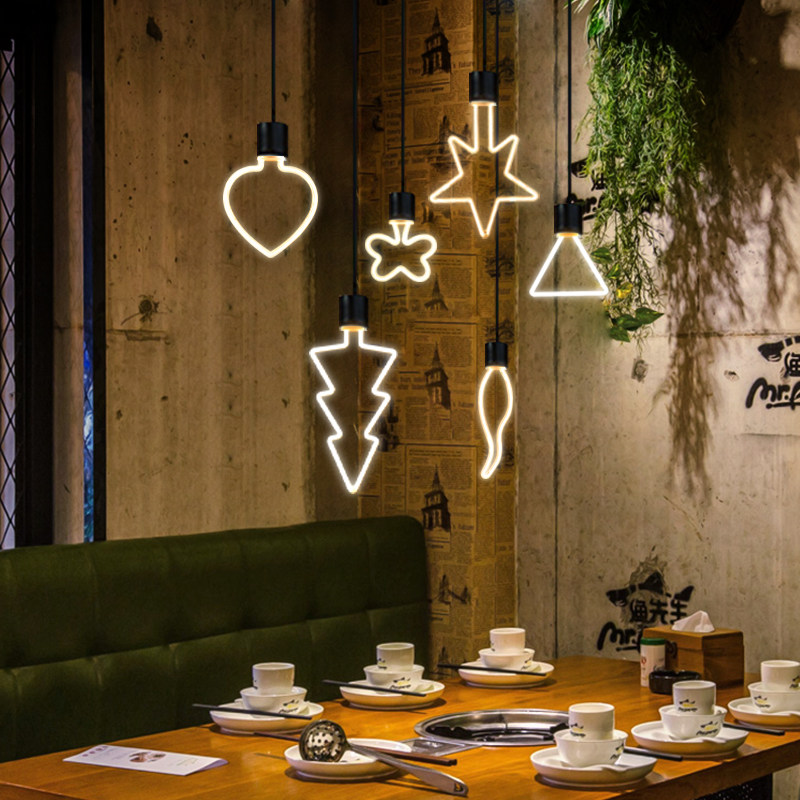 爱迪生复古软灯丝led灯泡酒吧餐厅服装店爱心五角星灯暖光e27螺口