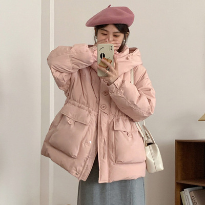 90绒羽绒服冬季女款2024新款小个子短款收腰显瘦加厚连帽