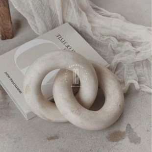 设计定制天然大理石黄洞石摆件样板间客厅酒店桌面装饰品家居摆设