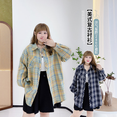 格子衬衫女韩版休闲显瘦宽松百搭
