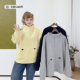 200斤宽松休闲风立领帽衫 百搭遮肉连帽卫衣 秋季 潮胖莹莹大码 女装