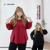秋冬通勤风压褶收腰衬衫 300斤A字显瘦纯色百搭上衣胖莹莹大码 女装