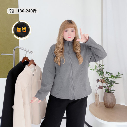休闲风收腰显瘦加绒保暖立领外套