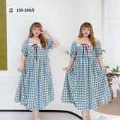 夏田园风格 300斤小清新打揽显瘦长裙胖莹莹大码 女装 子碎花连衣裙