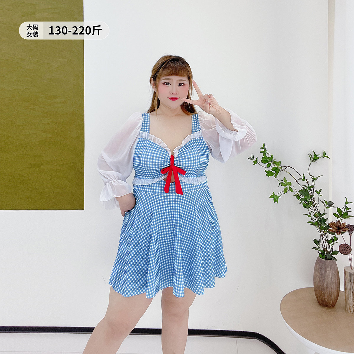 小个子显高显瘦减龄连衣裙式泳衣