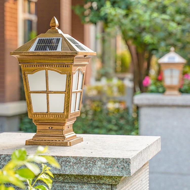 围墙柱头灯太阳能户外庭院灯室外门柱灯花园别墅大门家用别墅区灯