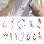 彩色锦鲤纹身贴纸ins风手腕式 可洗一次性仿真锁骨脚踝性感少女心