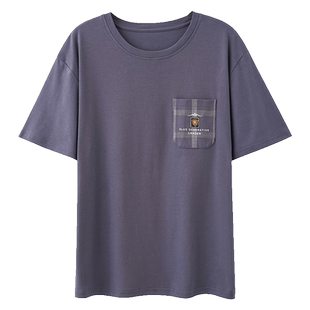 男短袖T恤夏薄款宽松单件大码200斤250斤6XL莫代尔家居服上衣睡衣