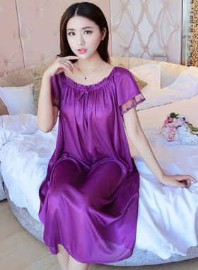 真丝睡衣女式冰丝短袖夏款性感