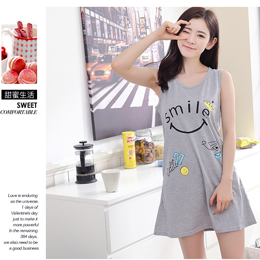 加肥特大码睡裙女夏季纯棉背心特大码胖mm200斤4XL睡衣裙220斤5XL
