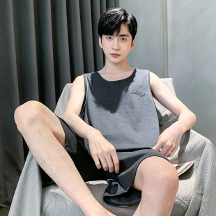 夏季特大码睡衣男士纯棉背心短袖短裤胖子加大号200斤5XL250斤6XL