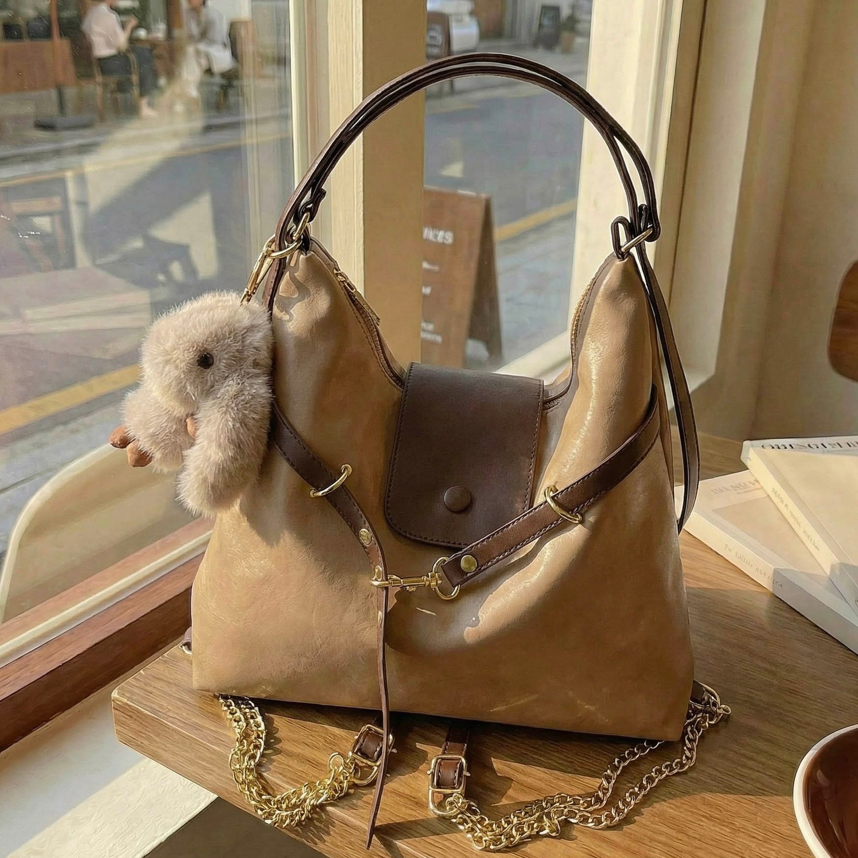 高级复古托特包2026新款潮轻奢小众双肩包时尚百搭单肩斜挎通勤包,箱包皮具/热销女包/男包,单肩包,淘宝优惠券,粉丝福利购,淘宝优惠卷