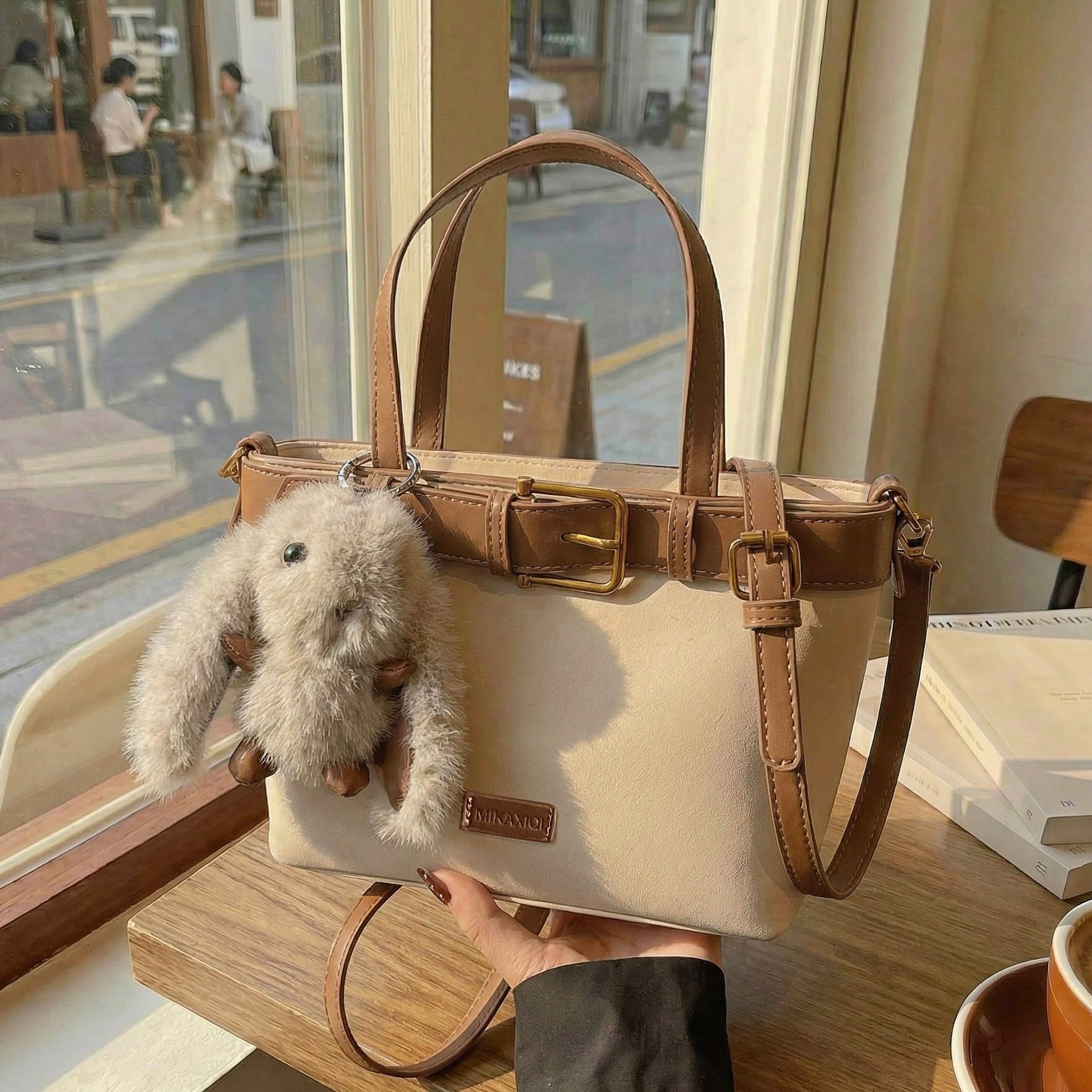 简约复古手提小托特包包女2026新款时尚菜篮包百搭撞色斜挎水桶包,箱包皮具/热销女包/男包,单肩包,淘宝优惠券,粉丝福利购,淘宝优惠卷