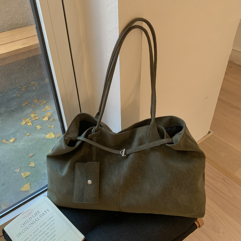 高级感麂皮绒上班通勤包女