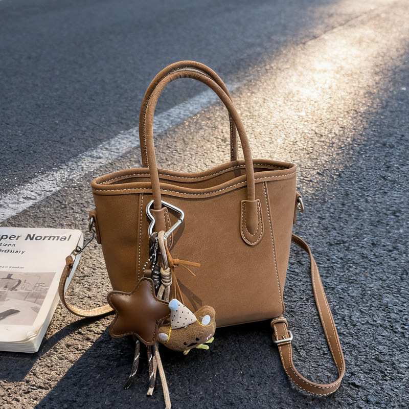 复古麂皮水桶包女式2025新