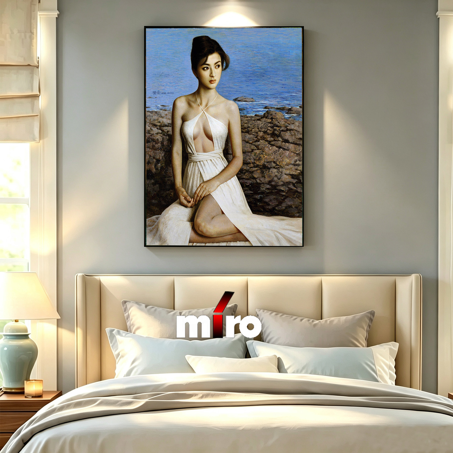 美女装饰画宾馆酒店床头画美容院会所挂画艺术墙画人物壁画油画风