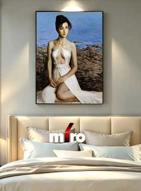 美女装饰画宾馆酒店床头画美容院会所挂画艺术墙画人物壁画油画风