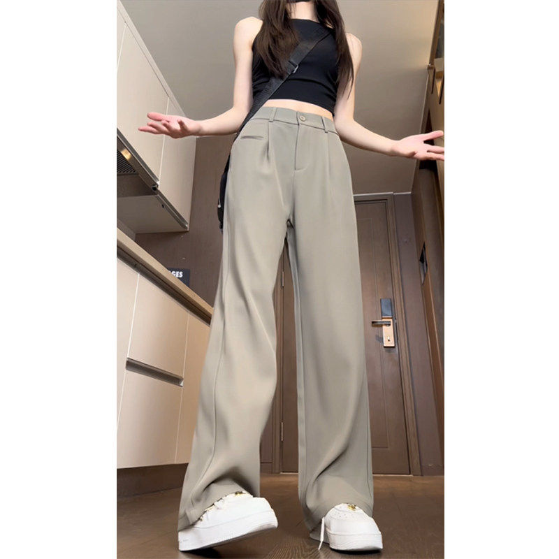 冰丝休闲西裤女秋冬垂坠高级感阔腿裤裤子冰丝B329-8801