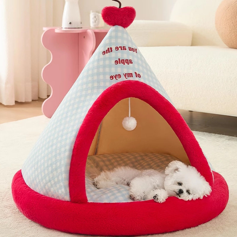 狗窝四季通用猫咪小型犬睡觉用封闭式宠物帐篷夏季凉席猫窝宠物窝