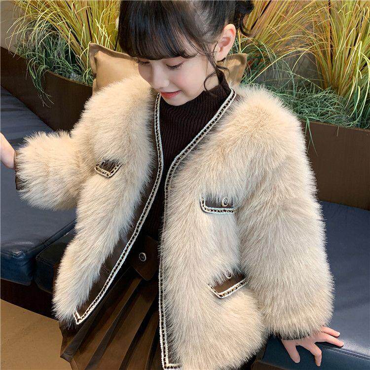 2025新款女童皮草外套冬装儿童时尚小香风棉服毛毛衣仿狐狸毛,童装/婴儿装/亲子装,皮草/仿皮草,淘宝优惠券,粉丝福利购,淘宝优惠卷