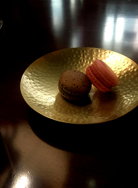 SANTU手工黄铜圆盘 干果盘 家居装饰盘 收纳盘 北欧INS风金色铜盘