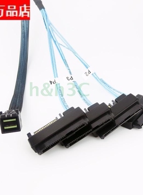 全新MINI SAS线SFF8643转4SAS 29P SFF8482服务器主板1拖4硬盘线