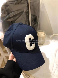 韩国韩版 C标百搭显脸小硬顶鸭舌帽 小众大C字母棒球帽幂幂lisa同款