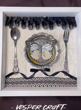 原创真蝴蝶标本蝴蝶盛宴剧粉蝶家居摆件装饰画工艺品小众创意礼物