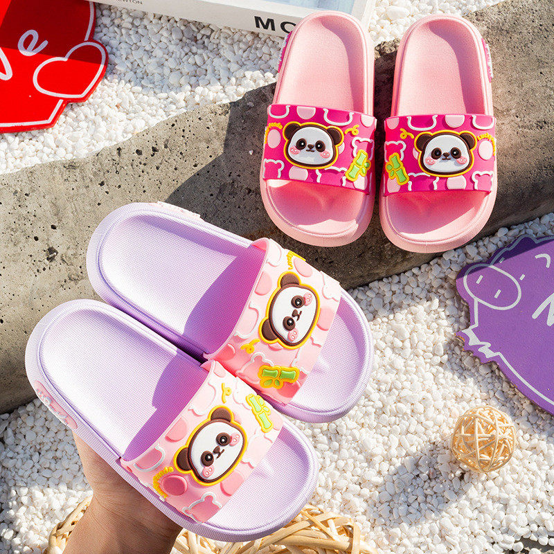 卡通可爱熊猫儿童拖鞋男女童夏季舒适一字拖可外穿宝宝凉鞋,居家布艺,居家亲子拖鞋,淘宝优惠券,粉丝福利购,淘宝优惠卷