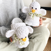 手工编织冰条线拖鞋 diy材料包毛线自制钩针保暖拖鞋 情侣家居秋冬