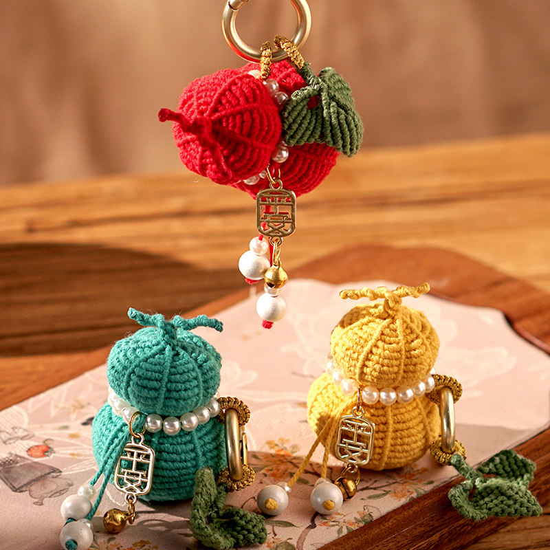 福禄平安钥匙扣葫芦小挂件diy材料包手工编织新年乔迁车挂饰2025,节庆用品/礼品,挂饰/生肖挂饰,淘宝优惠券,粉丝福利购,淘宝优惠卷