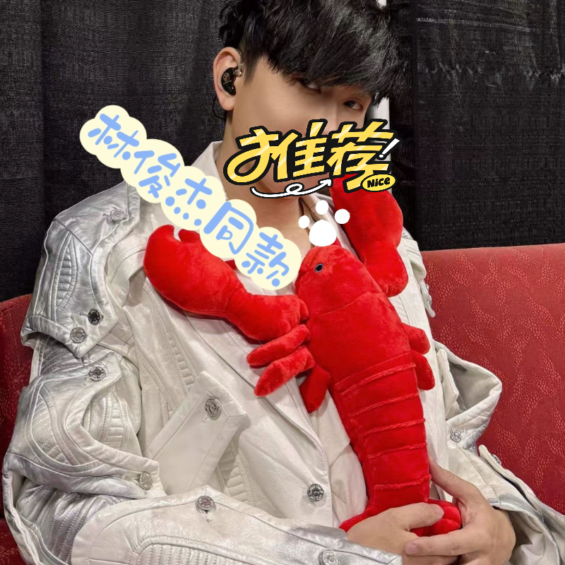 林俊杰JJ20生日快乐演唱会周边同款红色澳洲小龙虾娃娃抱枕公仔