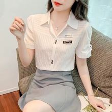夏季薄款短袖雪纺衬衫女装2025年新款小个子上衣时尚气质女士衬衣