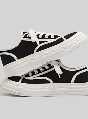 三次春秋新款帆布鞋女学生韩版百搭休闲单鞋小白鞋板鞋WDSW-90042