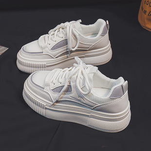 女显高百搭2024夏季 小众鞋 新款 休闲板鞋 HY5003 爆款 厚底网面小白鞋