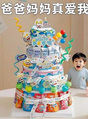 diy儿童零食生日蛋糕材料包插件