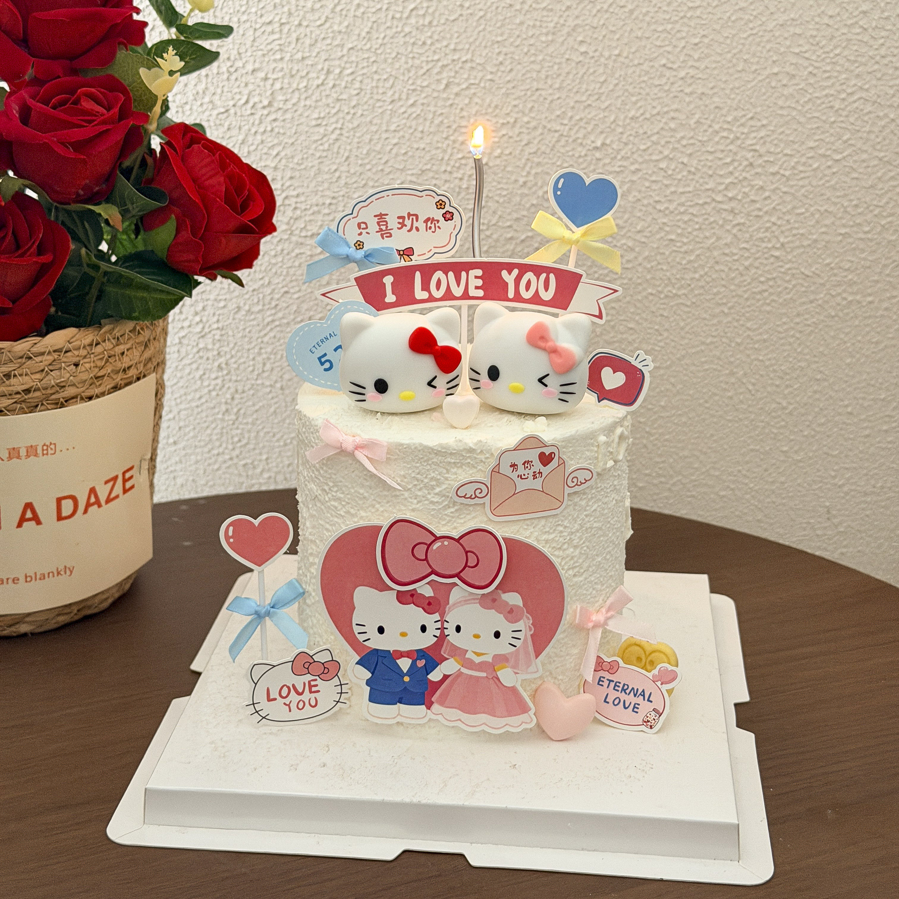 214情人节kt猫蛋糕装饰插件爱心粉蓝婚纱凯蒂猫情侣告白甜品插件,节庆用品/礼品,节日装扮用品,淘宝优惠券,粉丝福利购,淘宝优惠卷