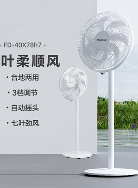 格力落地电风扇家用卧室摇头立式宿舍轻音台地两用大风力16寸风扇