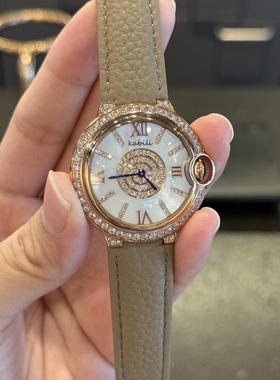 2026新款网红女表轻奢小众时尚ins风皮带手表气球镶钻贝母手表女