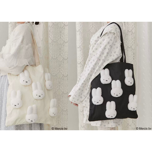 学生手提包 单肩包帆布包 女包 可爱米兔立体毛绒公仔 日单