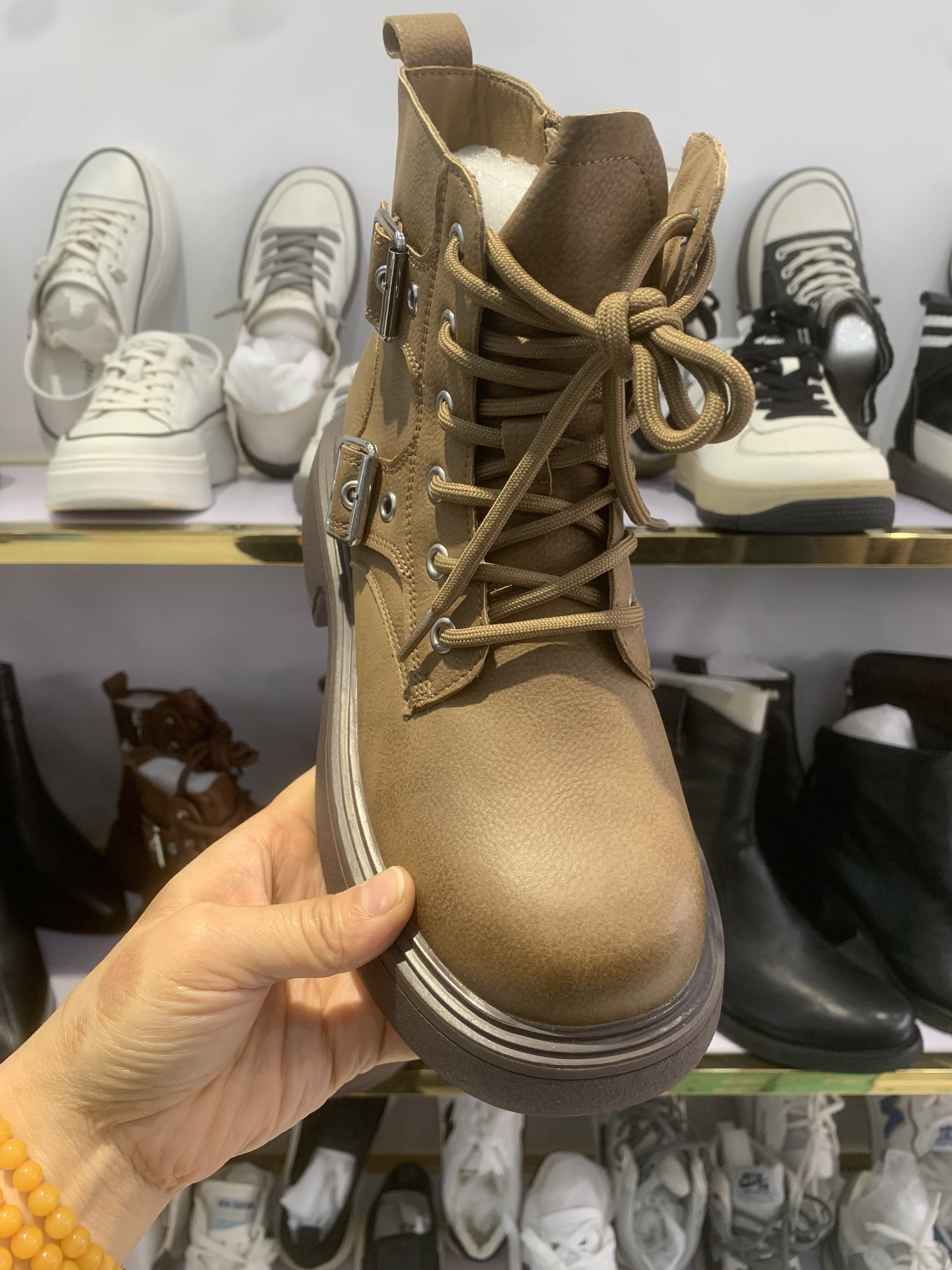 网红真皮马丁靴女厚底秋冬单靴机车工装大黄靴2025潮酷炸街小短靴