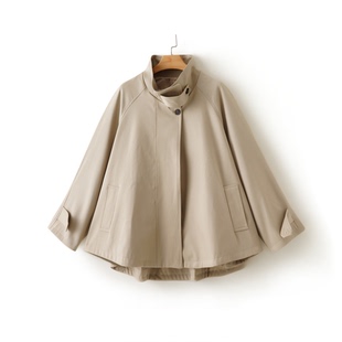 设计感宽松6602 韩系简约立领廓形风衣女短款 米粒粉丝专享
